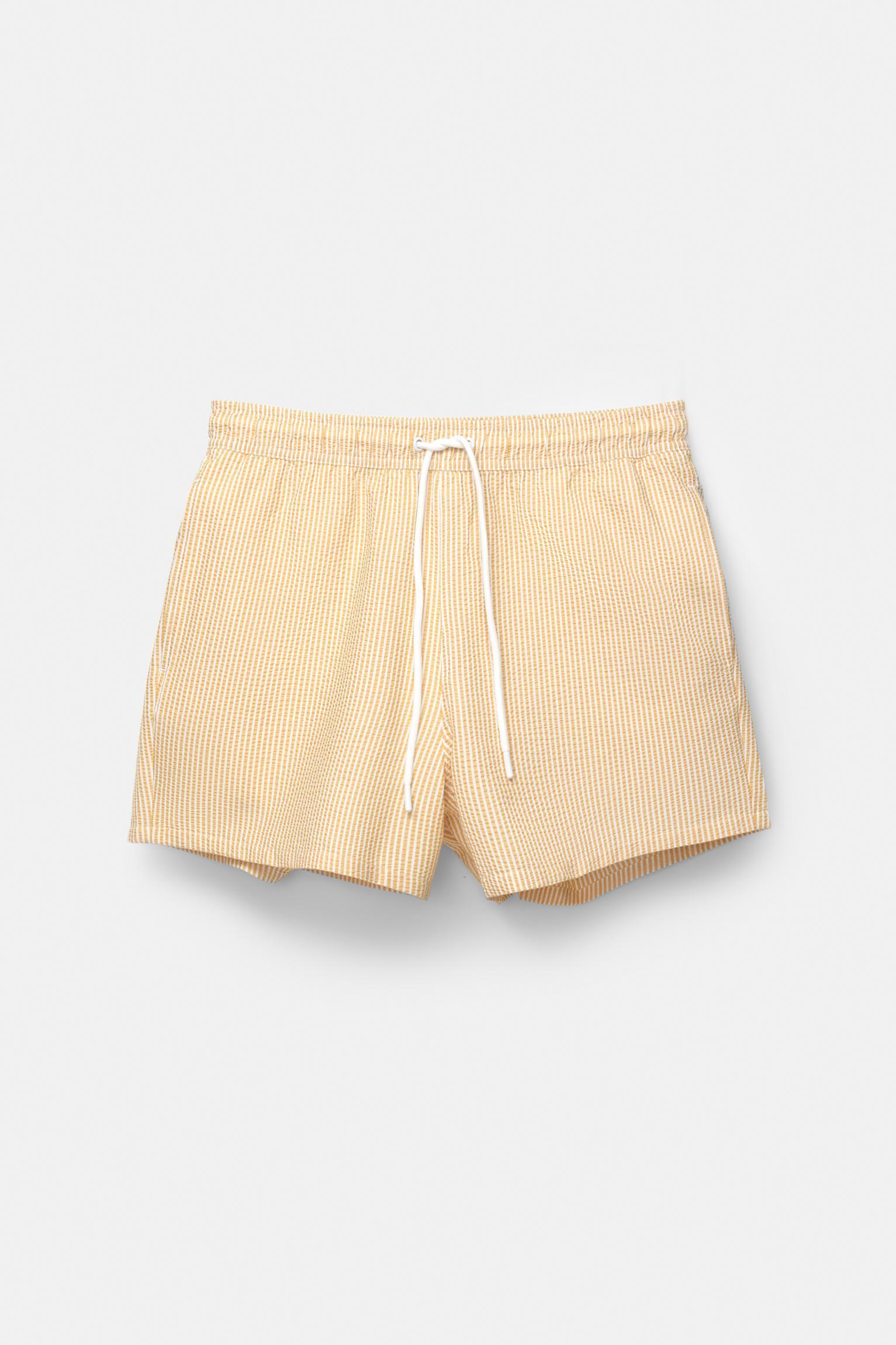 Striped seersucker swimming trunks Product Image