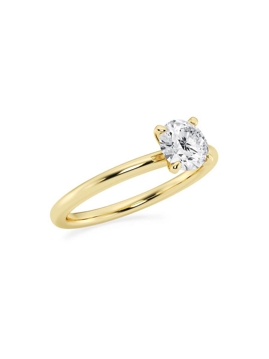 Womens 14K Yellow Gold & Round Natural Diamond Solitaire Ring/0.75-2.00 TCW Product Image