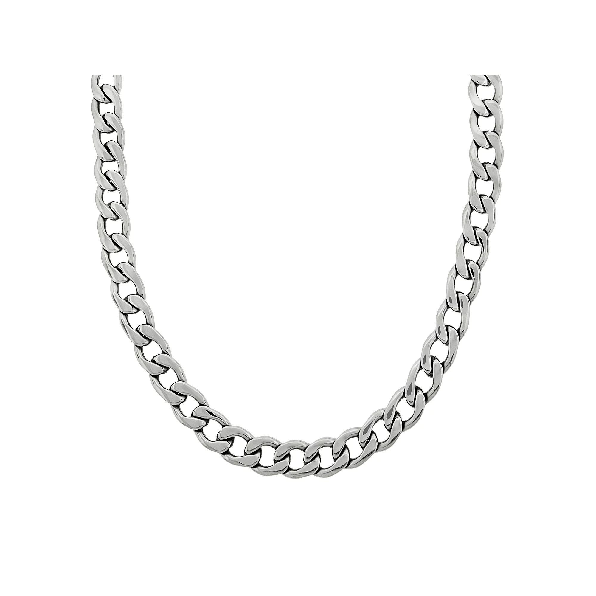 LYNX Stainless Steel Curb Chain Necklace - 22-in. - Men, Men's, Size: 22", Silver Product Image