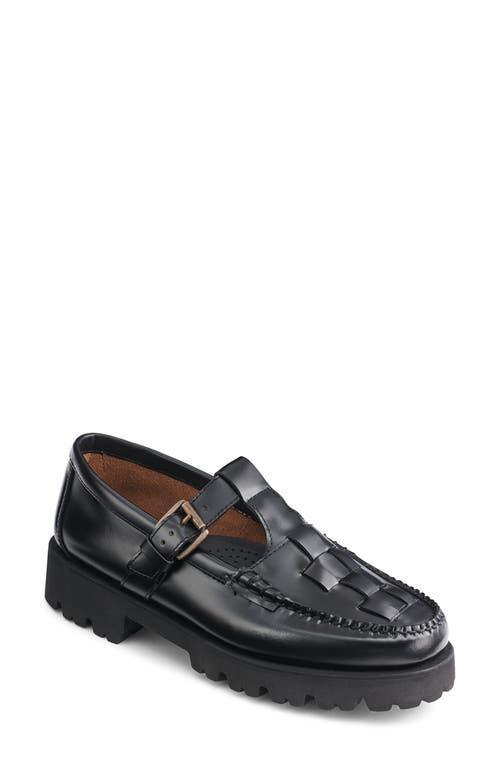 G.H. Bass Womens Fisherman Leather Mary Jane Platform Lug Sole Loafers Product Image