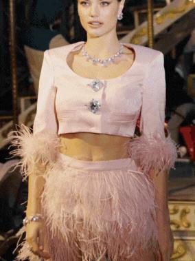 Ambre Feather Skirt (Pink) Product Image