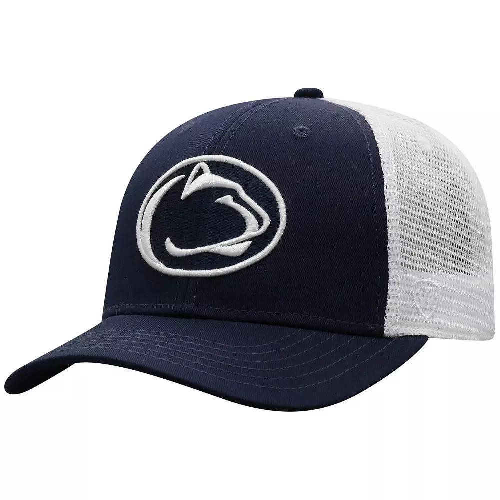 Mens Top of the World /White Penn State Nittany Lions Trucker Snapback Hat, Blue Product Image