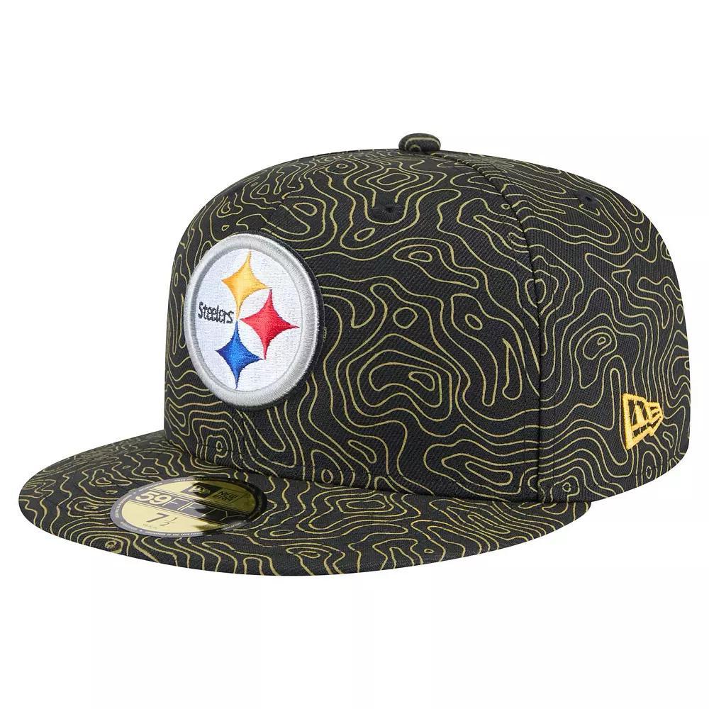 Men's New Era Black Pittsburgh Steelers Geo 59FIFTY Fitted Hat, Size: 7 3/8 Product Image