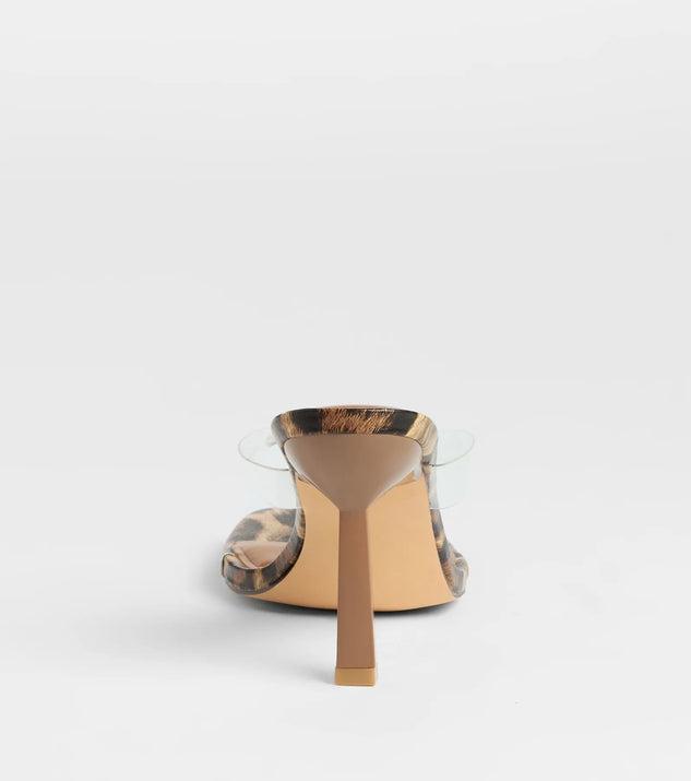 Lady In Leopard Thong Stiletto Mules Product Image