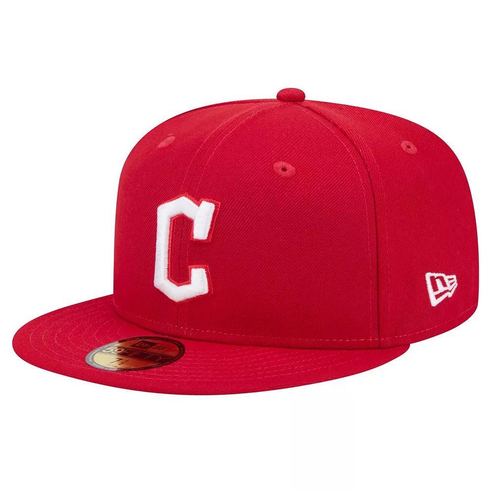 Men's New Era Red Cleveland Guardians White Logo 59FIFTY Fitted Hat, Size: 7 1/8, Grd Red Product Image