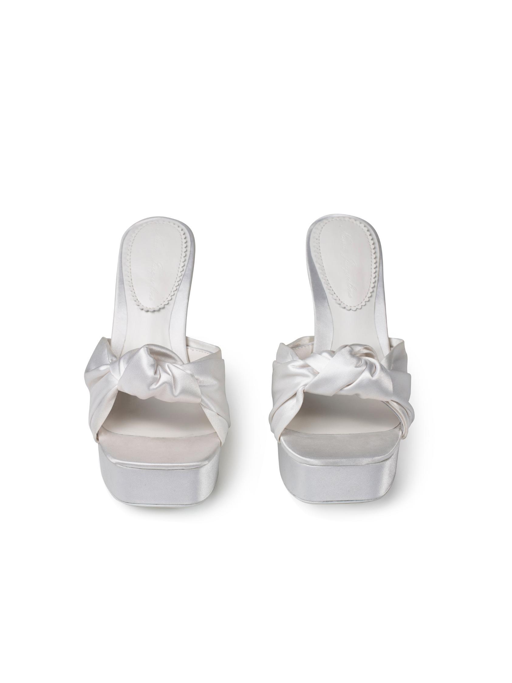 Mara Platform Sandals (White) Product Image