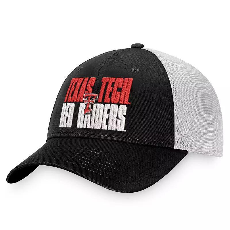 Men's Top of the World Black/White Pitt Panthers Stockpile Trucker Snapback Hat Product Image