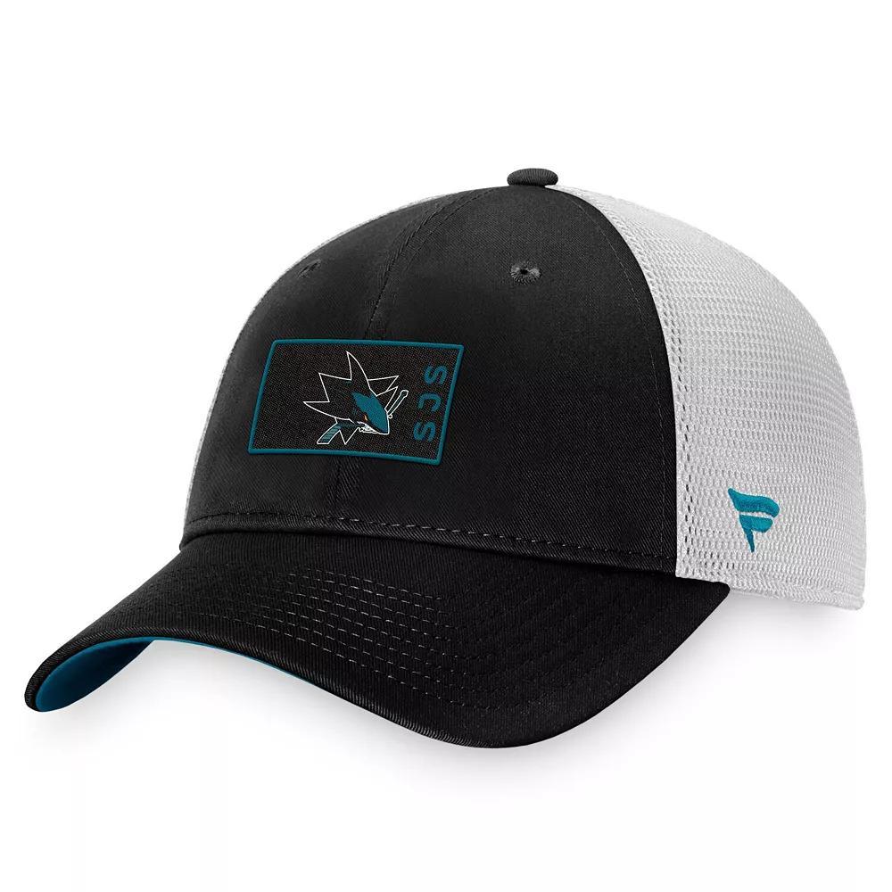 Mens Fanatics Branded /White Columbus Blue Jackets Authentic Pro Rink Trucker Snapback Hat Product Image
