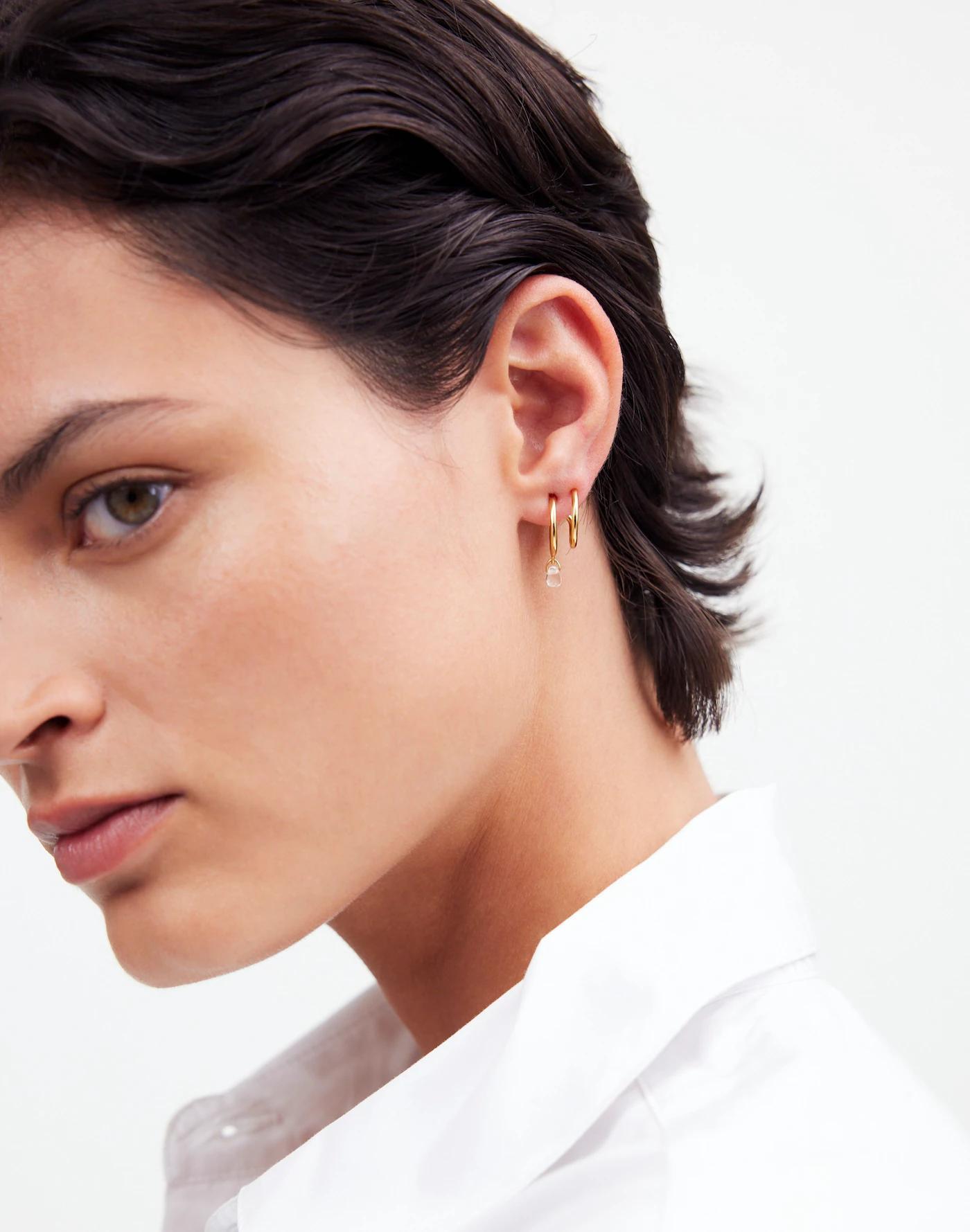 Glass Bead Double Hoop Earrings Product Image