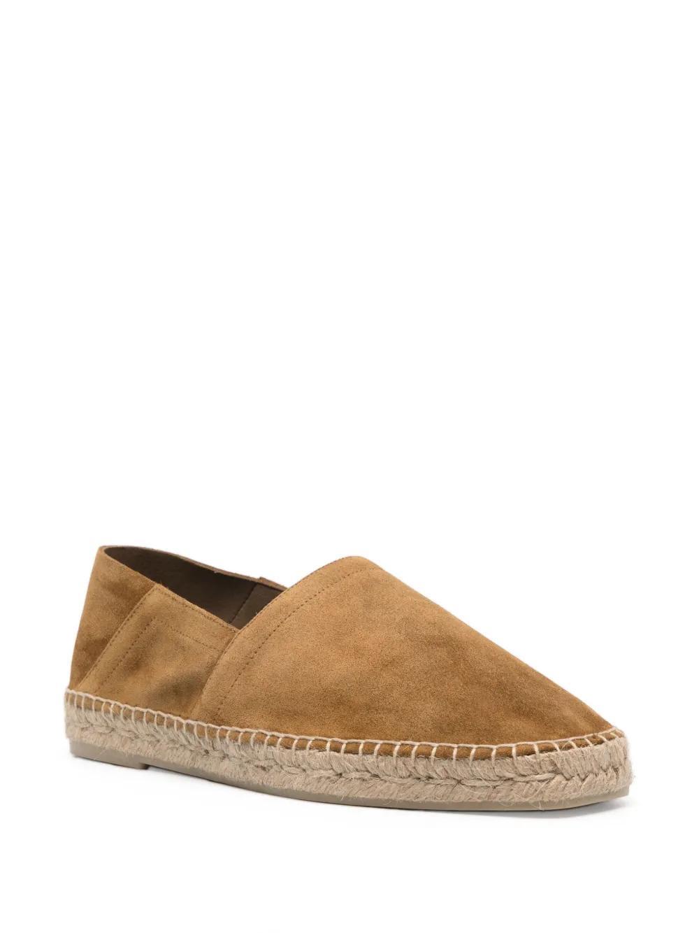 TOM FORD Barnes Textured-leather Espadrilles In Brown Product Image