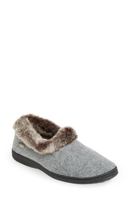 Acorn Faux Chinchilla Collar (Stone) Women's Slippers Product Image