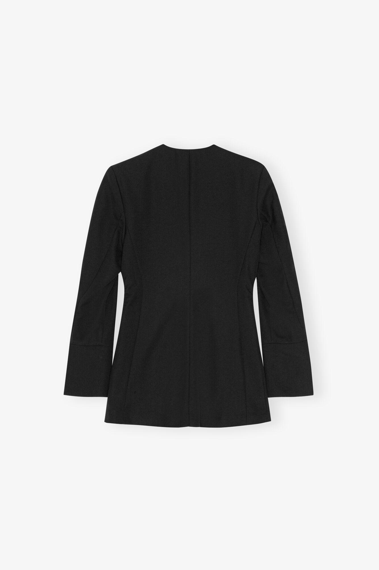 Black Suiting Fitted Blazer Product Image