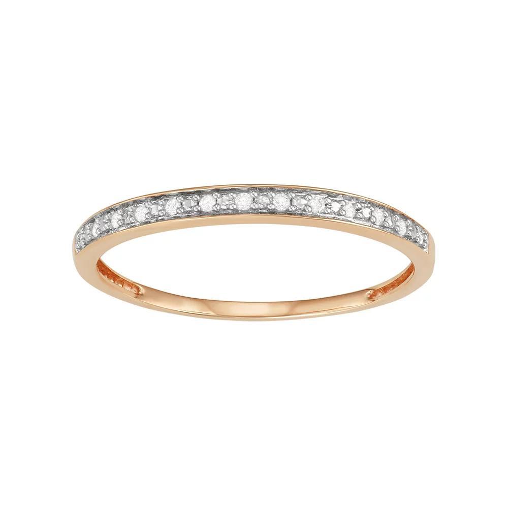 10k Gold Diamond Accent Wedding Ring, Womens Pink Product Image