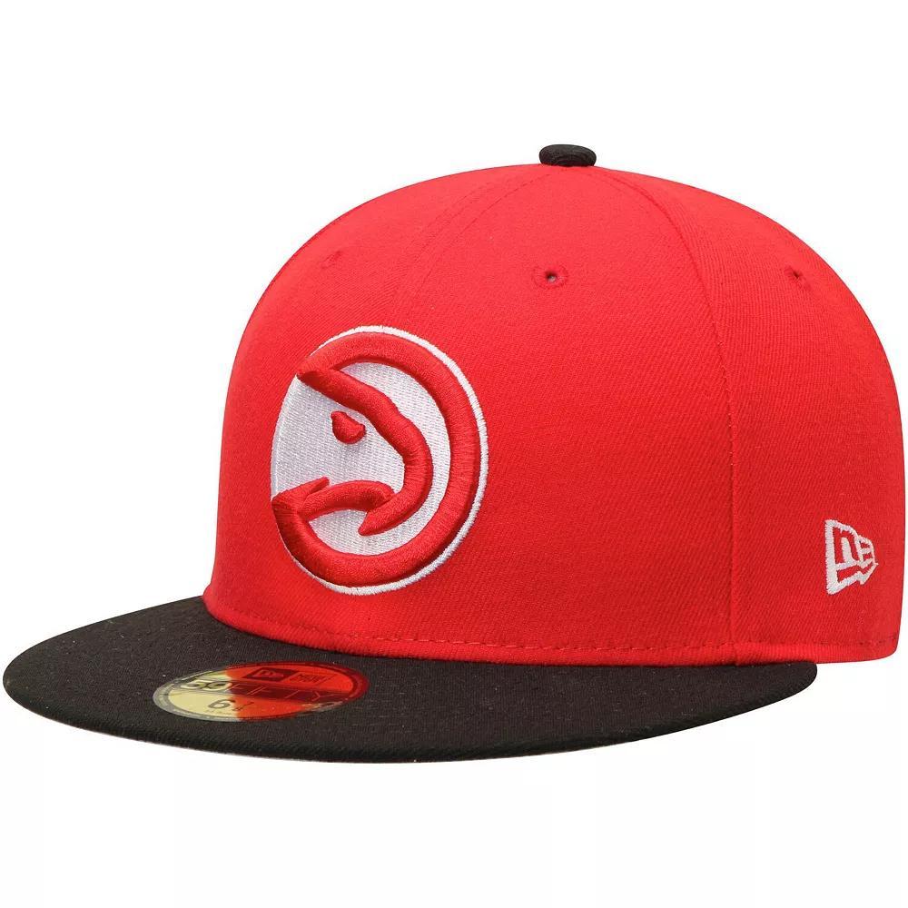 Men's New Era Red/Black Atlanta Hawks Official Team Color 2Tone 59FIFTY Fitted Hat, Size: 7 3/4 Product Image