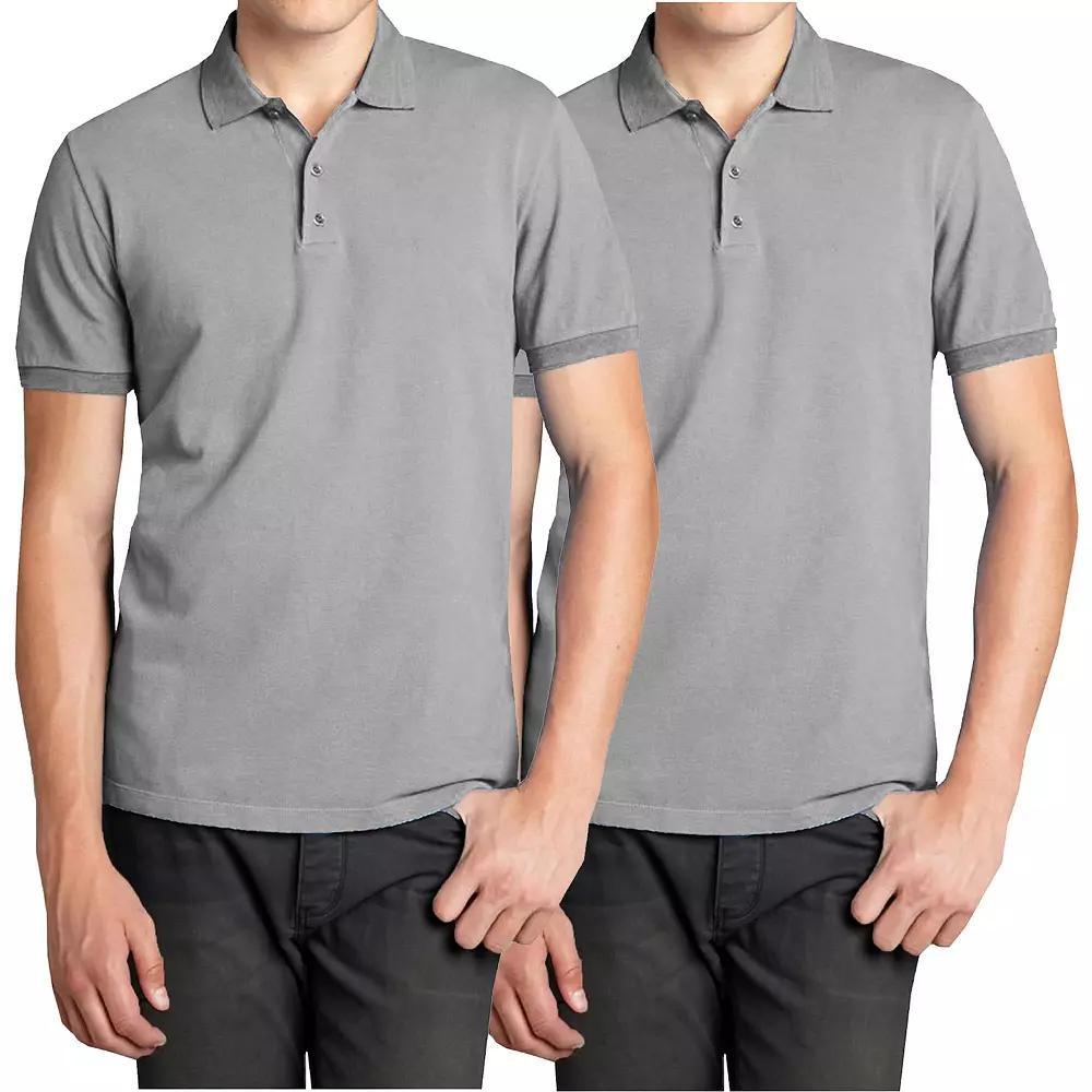 Men's Galaxy 2-Pack Pique Polo Shirts, Size: XXL, Gray Product Image