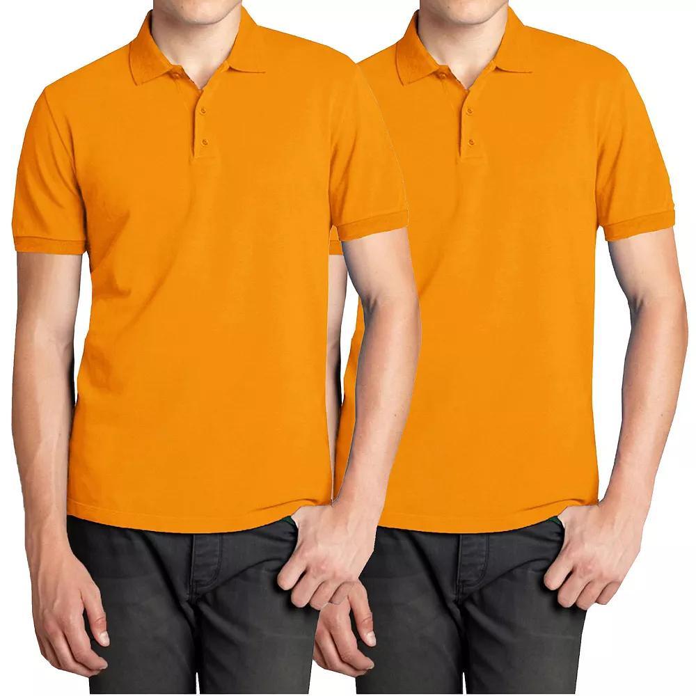 Men's Galaxy 2-Pack Pique Polo Shirts, Size: XL, Orange Product Image