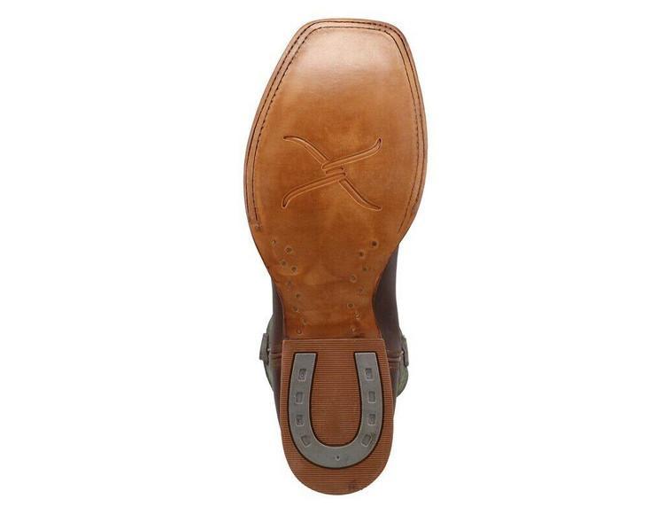 SALE Twisted X® Men's Tobacco Brown/Seaweed 12" Rancher Square Toe Boots Product Image