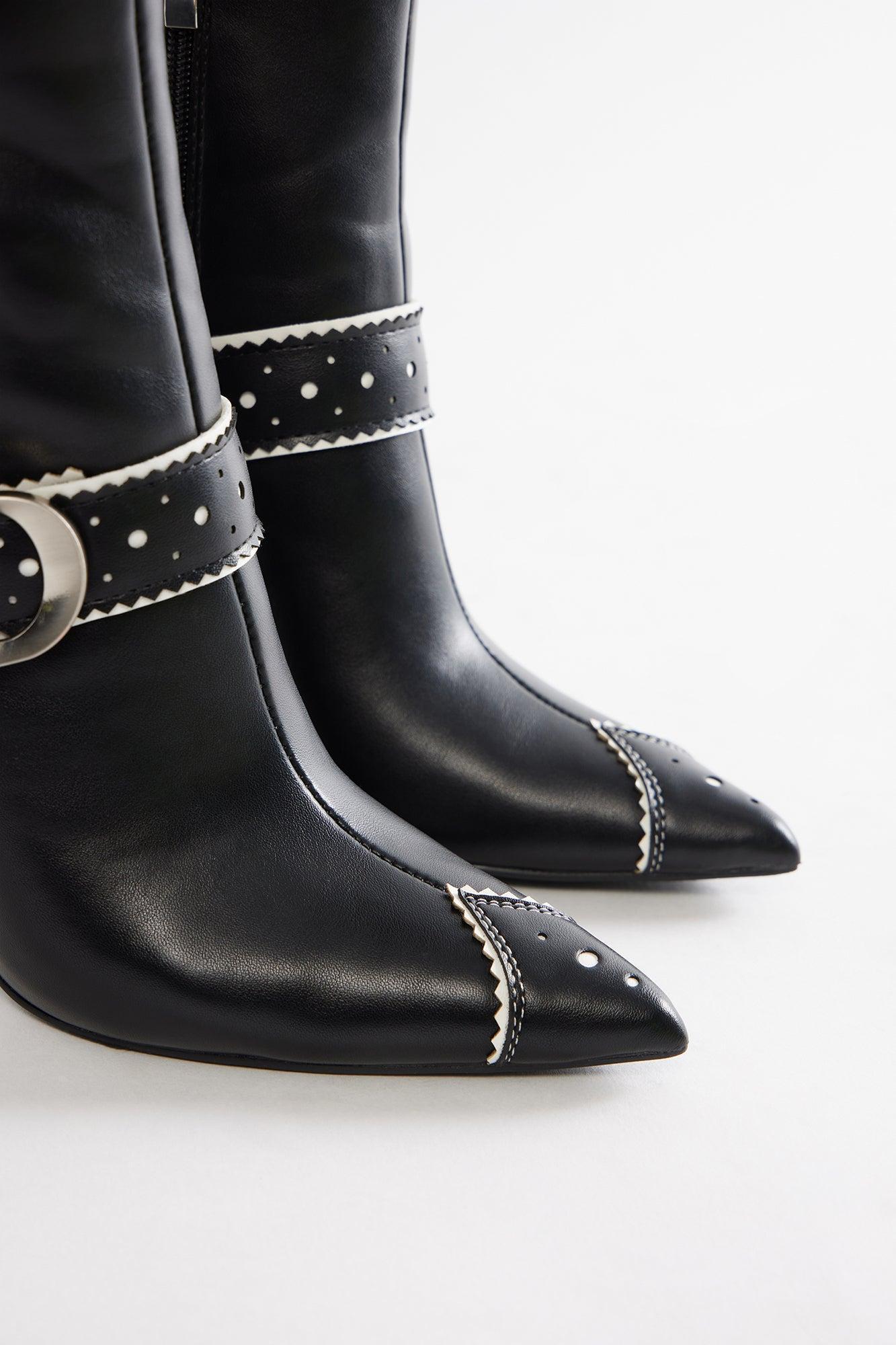 Zena Buckle Booties - Black Product Image