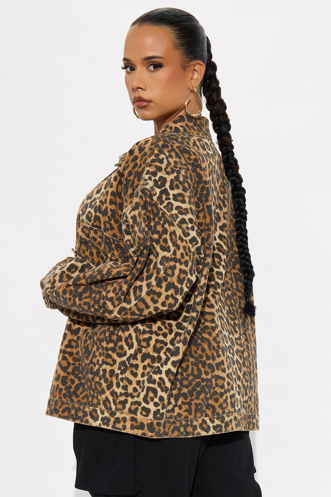 Cameron Oversized Leopard Jacket - Brown/combo Product Image