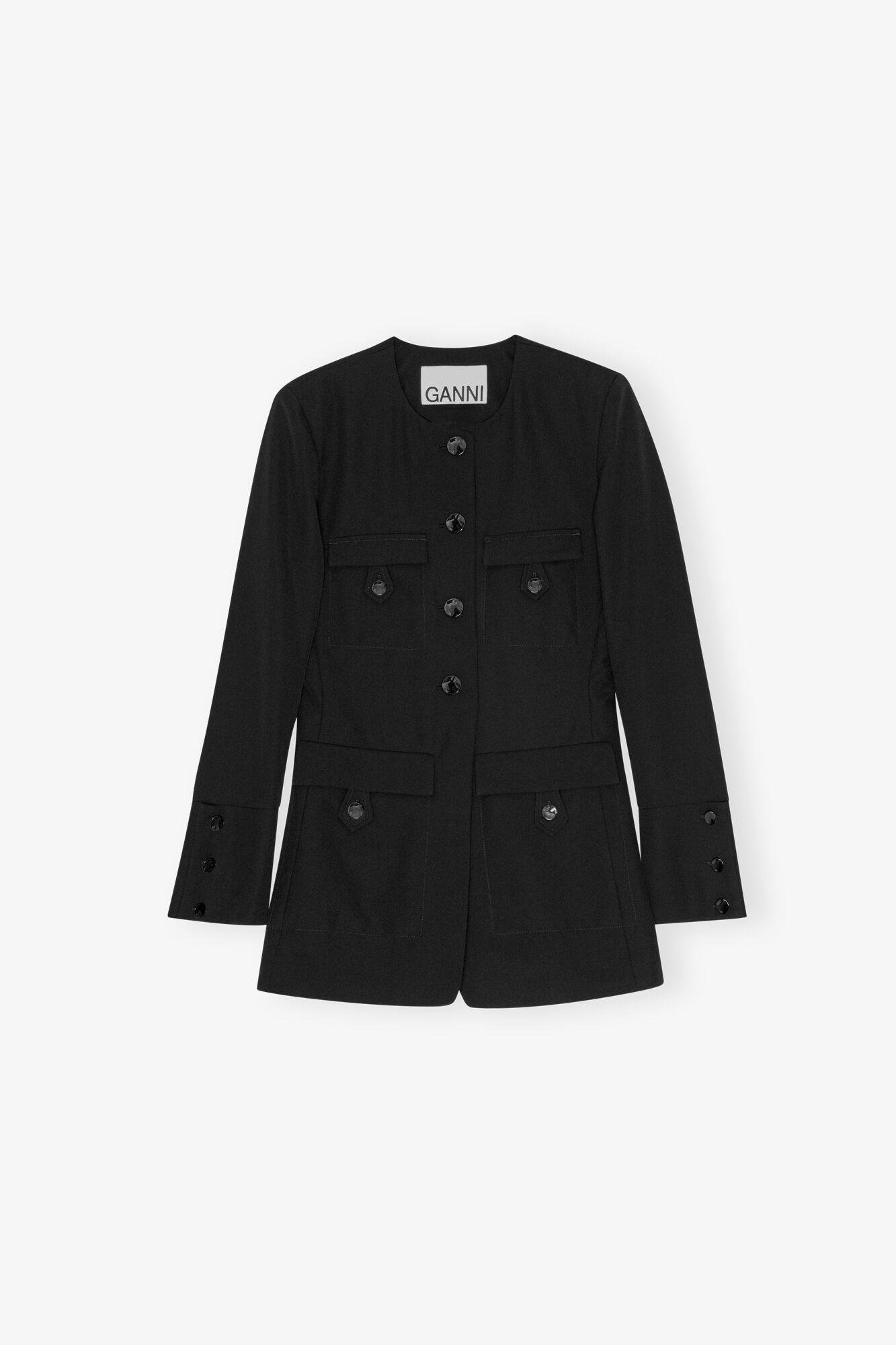 Black Suiting Fitted Blazer Product Image
