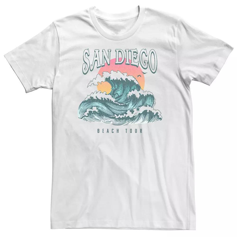 Big & Tall San Diego Beach Wave Surf Tour Graphic Tee, Men's, Size: 5XB, White Product Image
