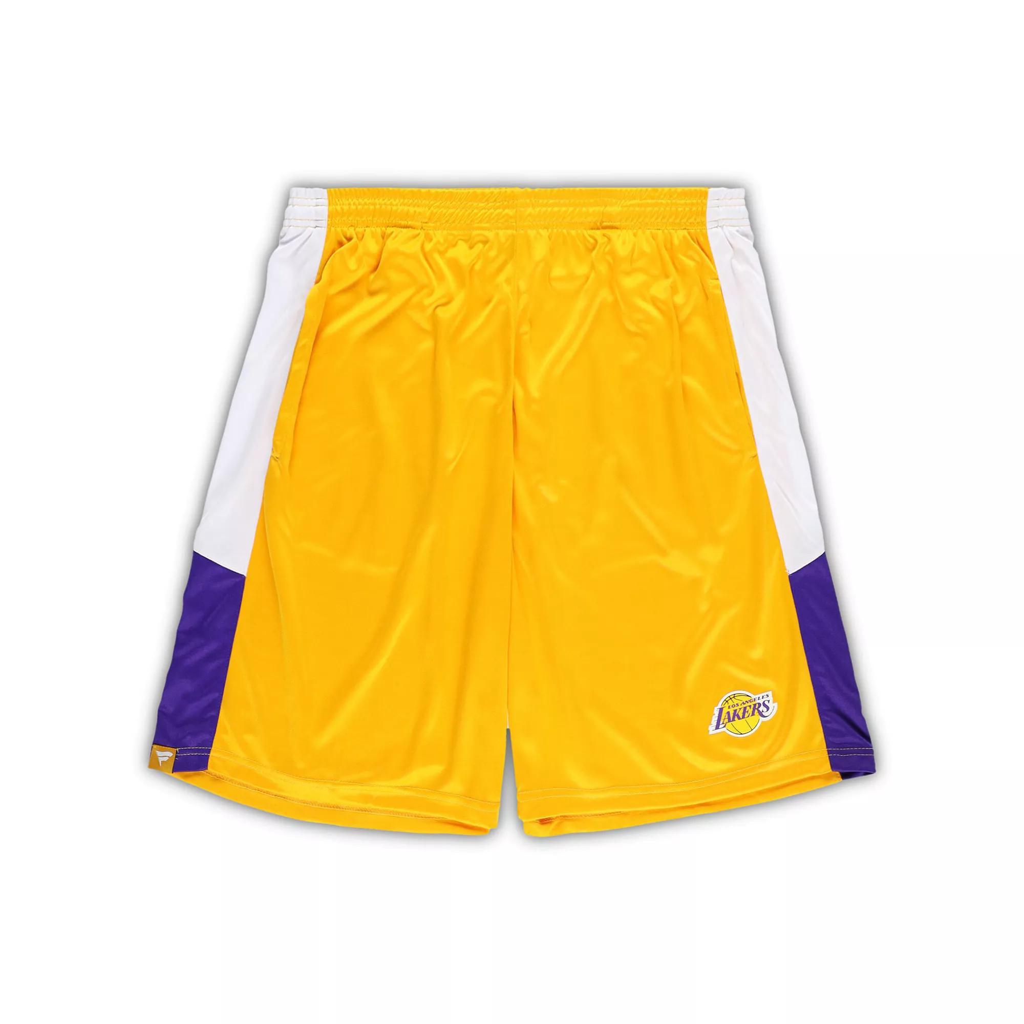 Men's Fanatics Branded Gold Los Angeles Lakers Big & Tall Champion Rush Practice Shorts, Size: 4XB Product Image