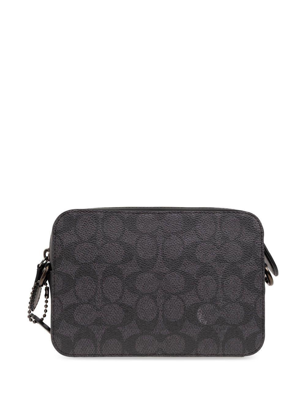 zipped leather messenger bag Product Image