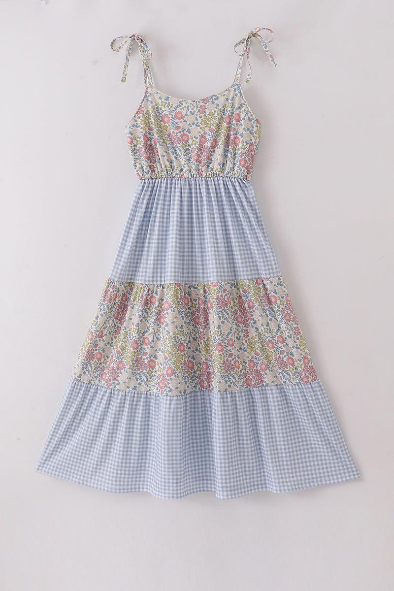 Bow applique print mom&me dress Product Image