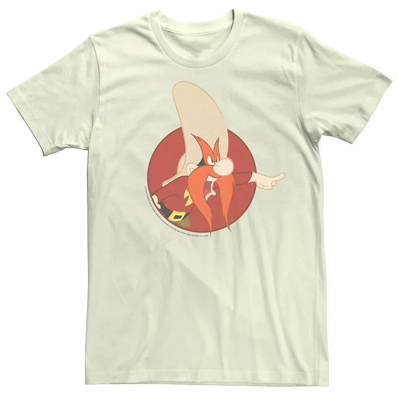 Men's Looney Tunes Yosemite Sam Red Circle Portrait Tee, Size: 3XL, Natural Product Image