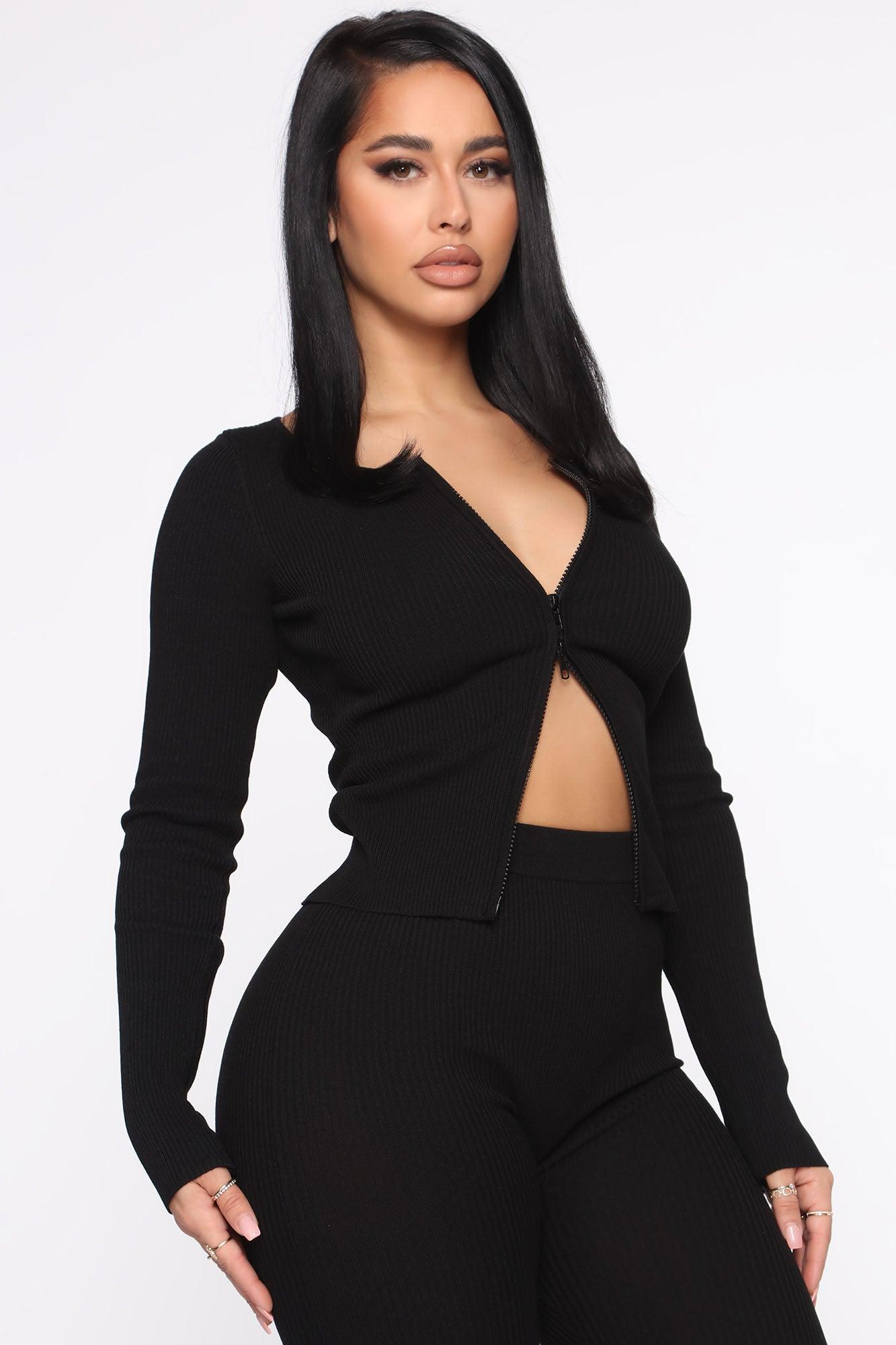 Wrong Way Sweater Pant Set - Black Female Product Image
