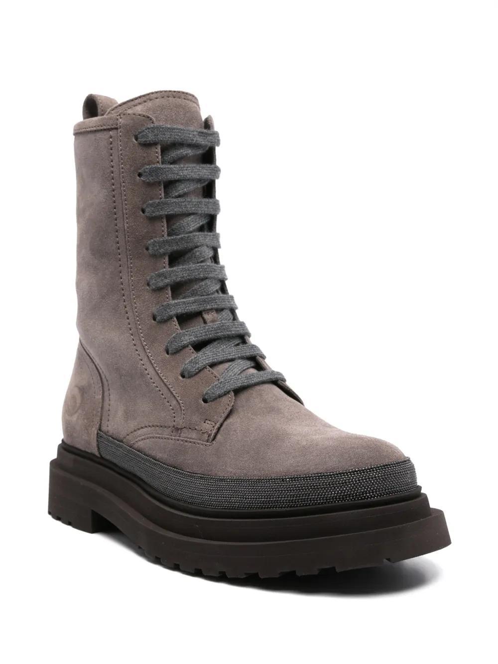 Monili-detail suede boots Product Image