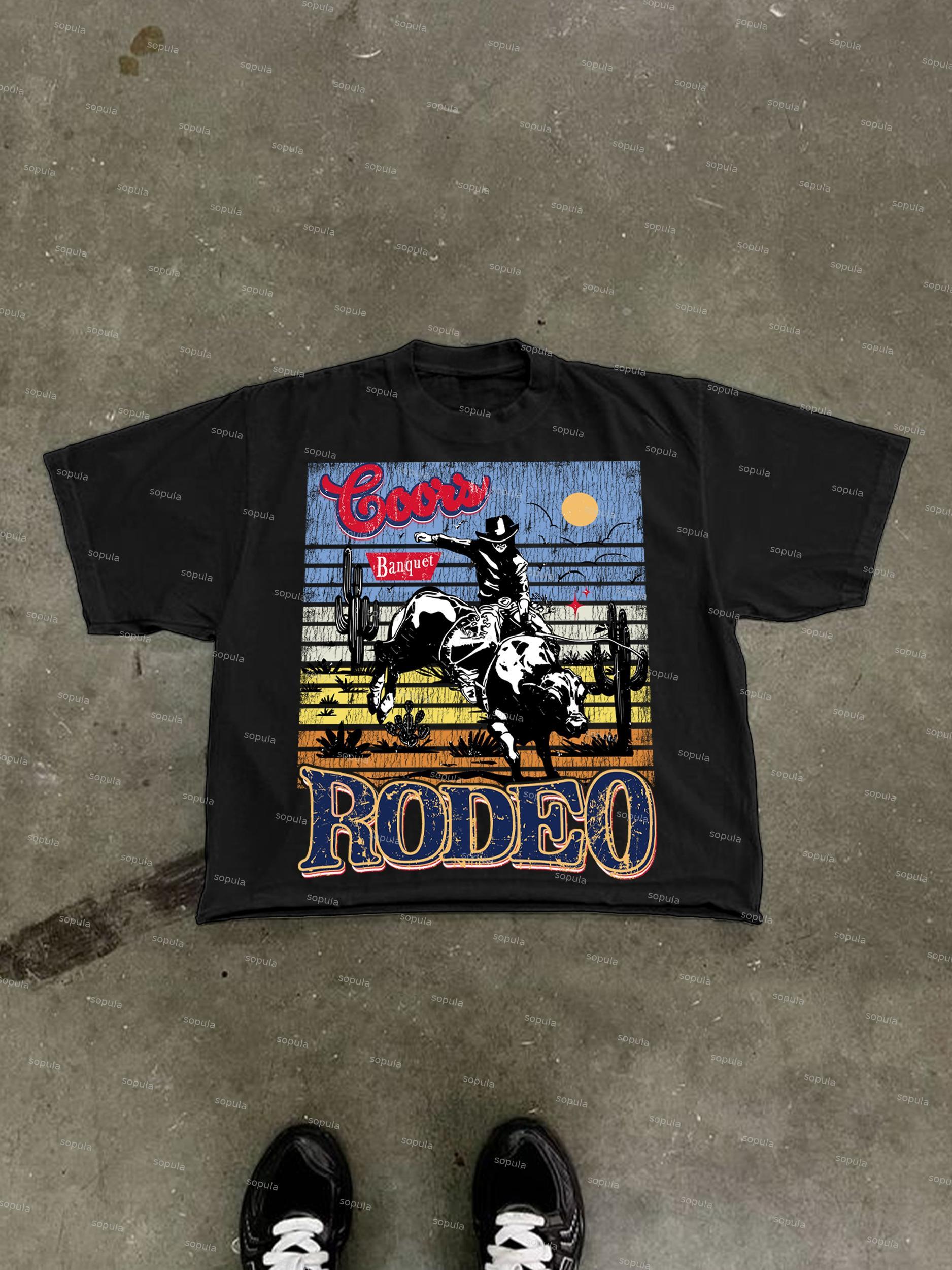 Coors Banquet Rodeo Classic Graphic Cropped T-shirt Product Image