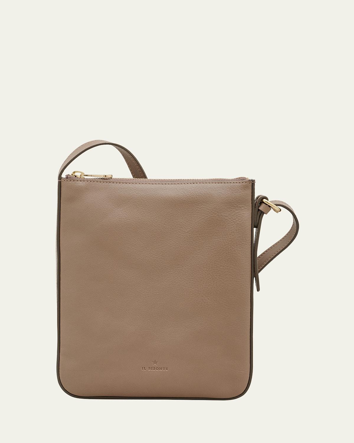 Flat Vachetta Leather Crossbody Bag Product Image