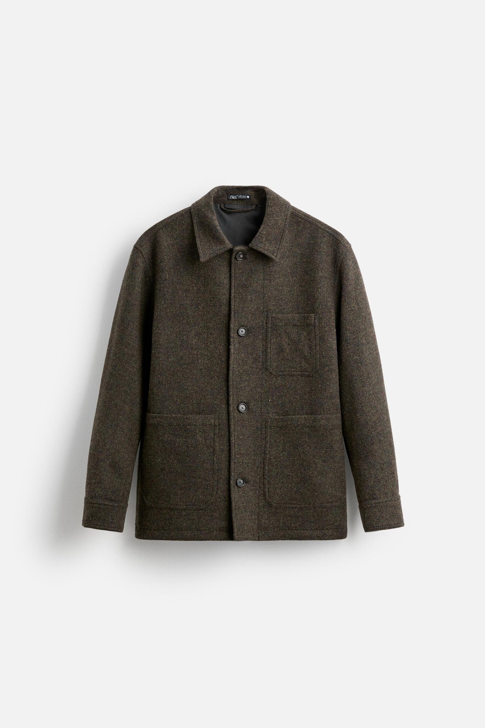100% WOOL POCKET OVERSHIRT Product Image