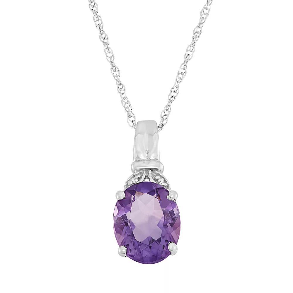 Jewelexcess Amethyst & Diamond Accent Sterling Silver Pendant Necklace, Women's, Size: 18", Purple Product Image