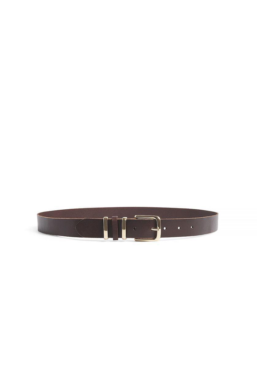 Squared Buckle Leather Belt Product Image