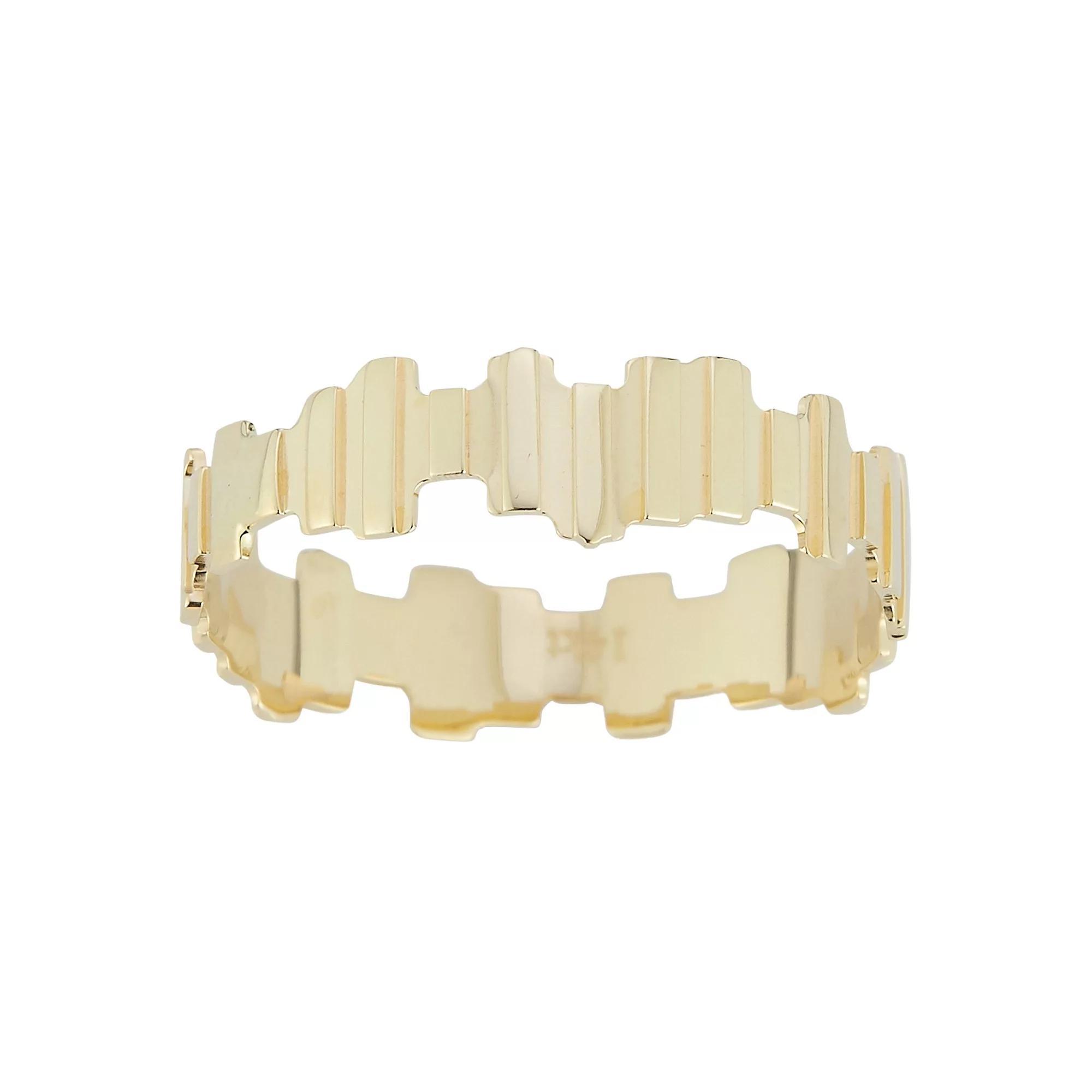 LUMINOR GOLD Thin Ribbed Band Stackable Ring, Women's, Size: 7, Yellow Product Image