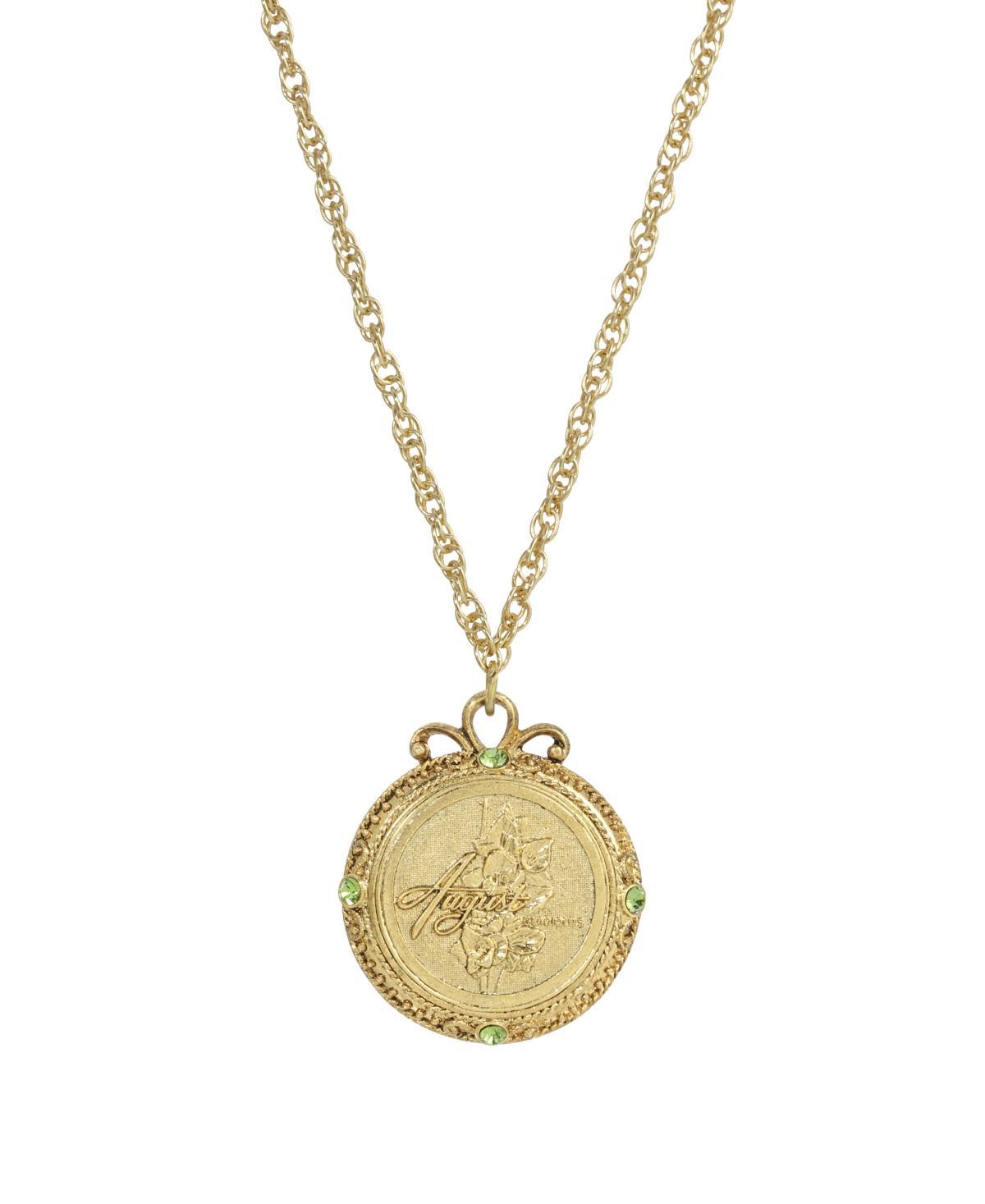 1928 Gold Tone Flower of the Month Pendant Necklace, Womens, September Product Image