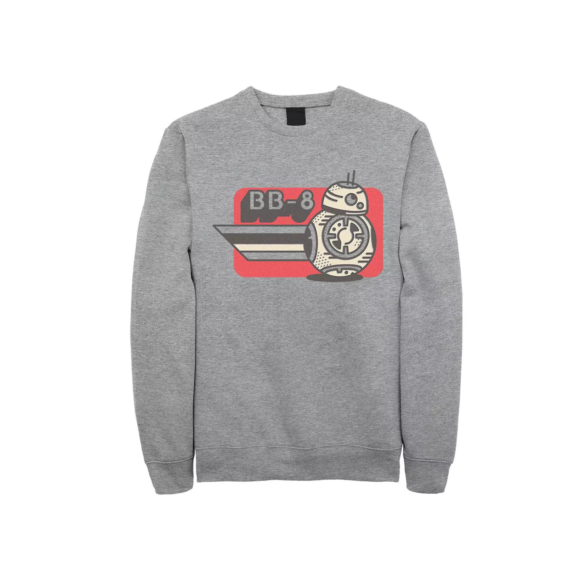 Men's Star Wars The Rise of Skywalker BB-8 on the Run Fleece Graphic Top, Size: XL, Athletic Grey Product Image