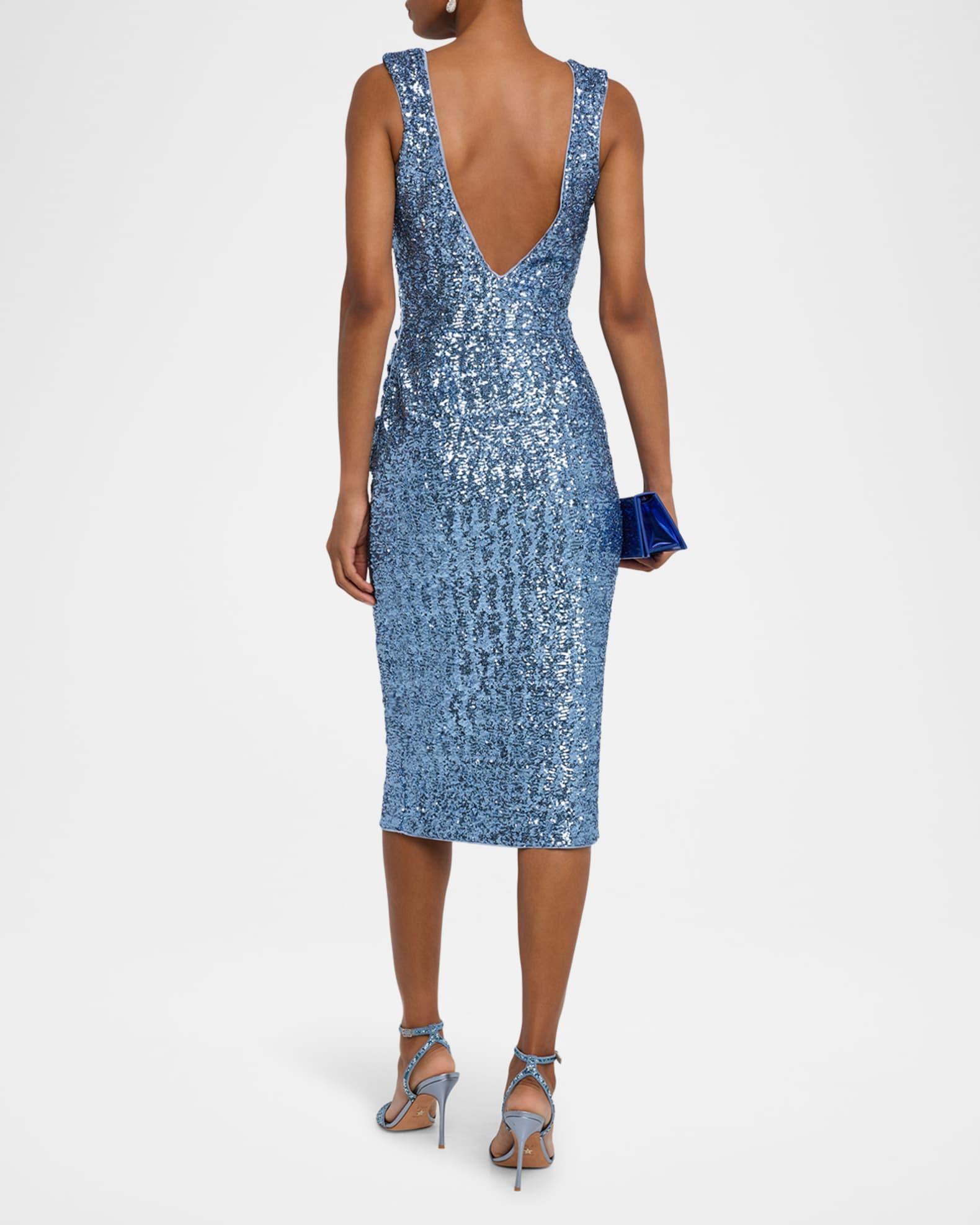 Sleeveless Sequin Midi Sheath Dress Product Image