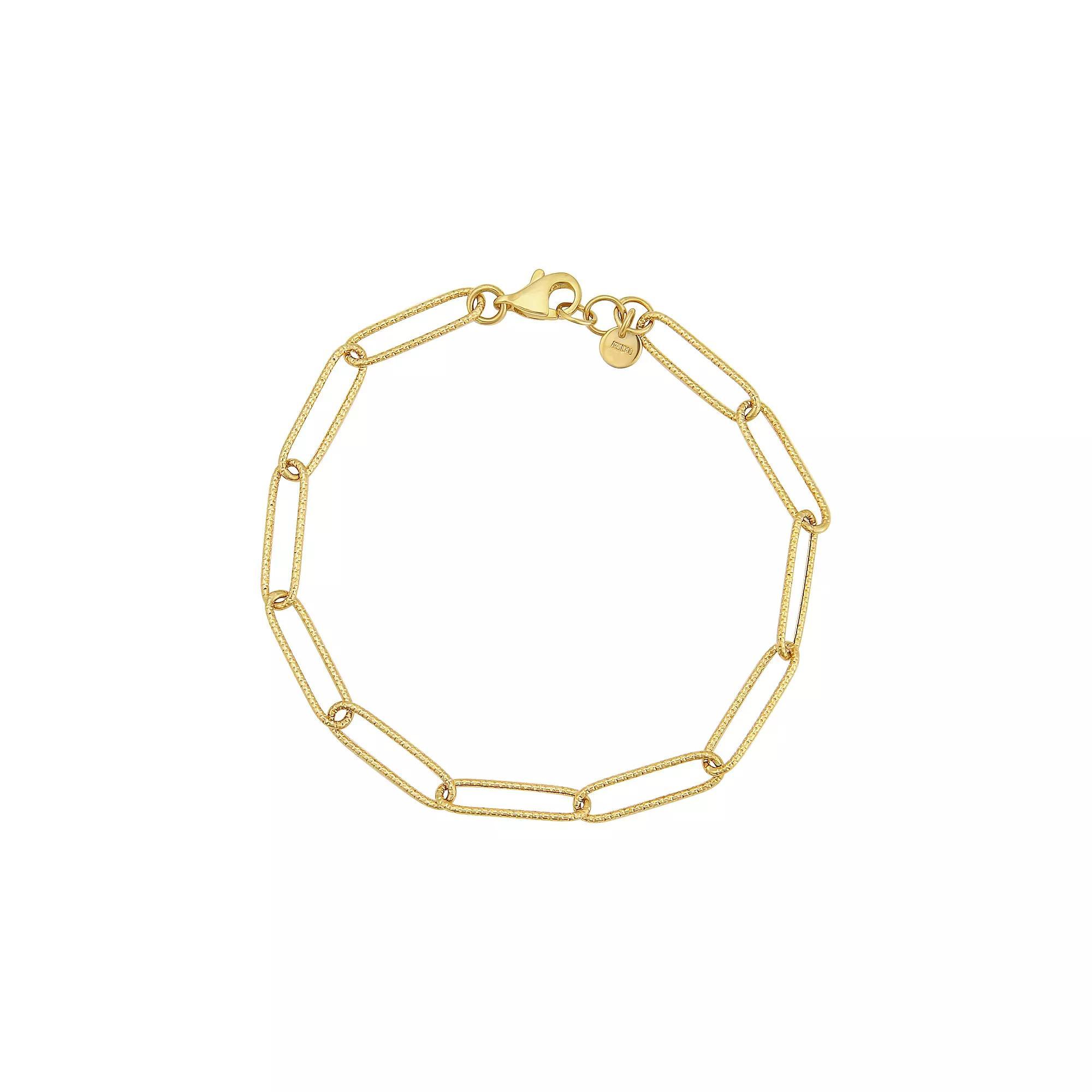 Taylor Grace 10k Gold Textured Paperclip Chain Bracelet, Women's, Size: 7.5" Product Image