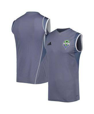 Mens adidas Gray Seattle Sounders Fc 2023 On-Field Sleeveless Training Jersey - Gray Product Image