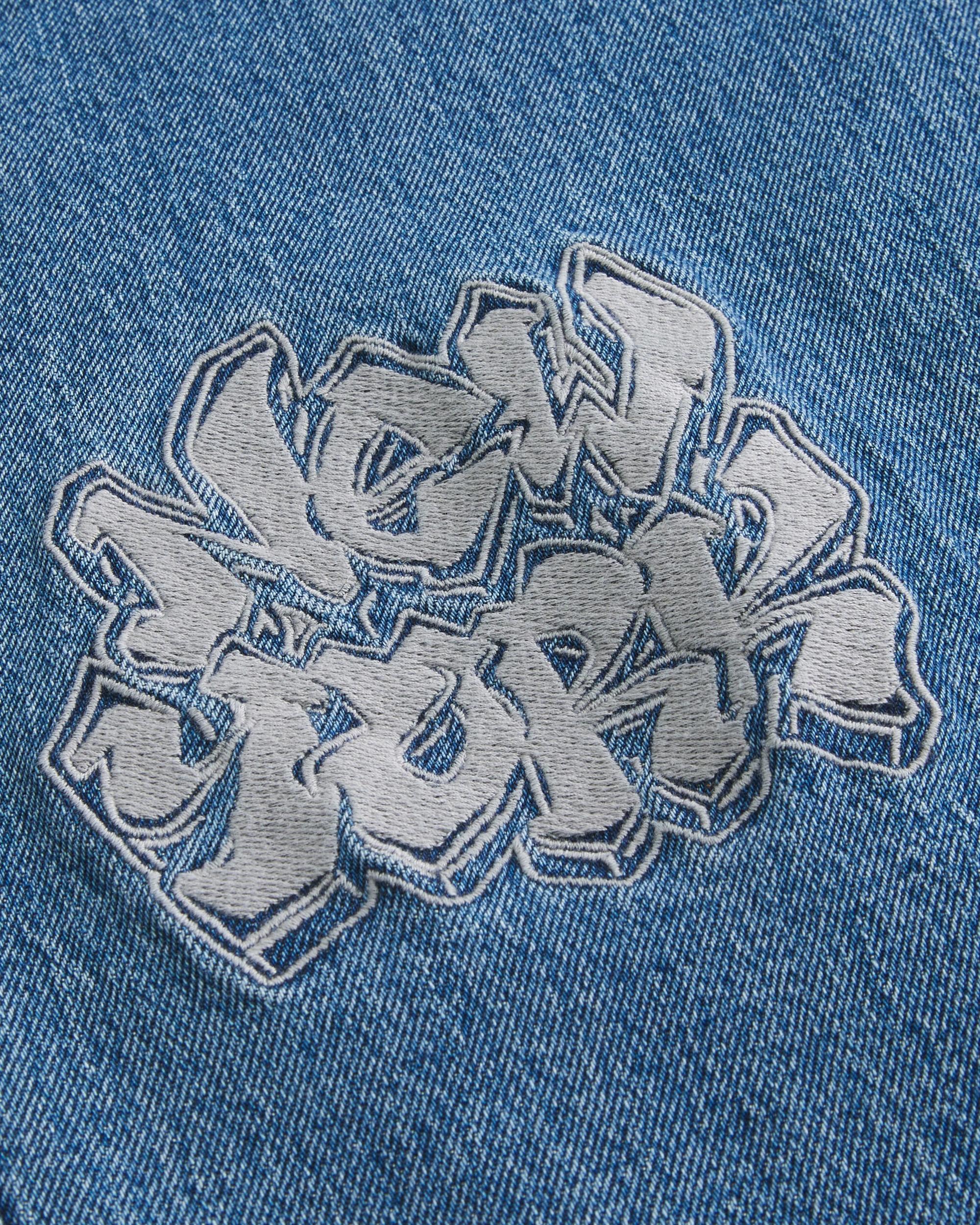Medium Wash NYC Graphic Super Baggy Jeans Product Image