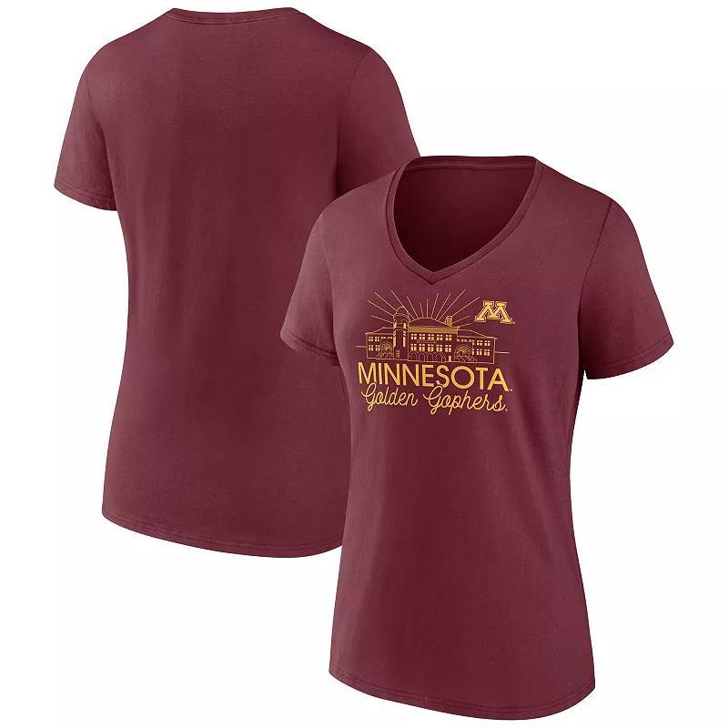 Women's Fanatics  Maroon Minnesota Golden Gophers Fundamentals Region Draw T-Shirt, Size: Medium, Red Product Image