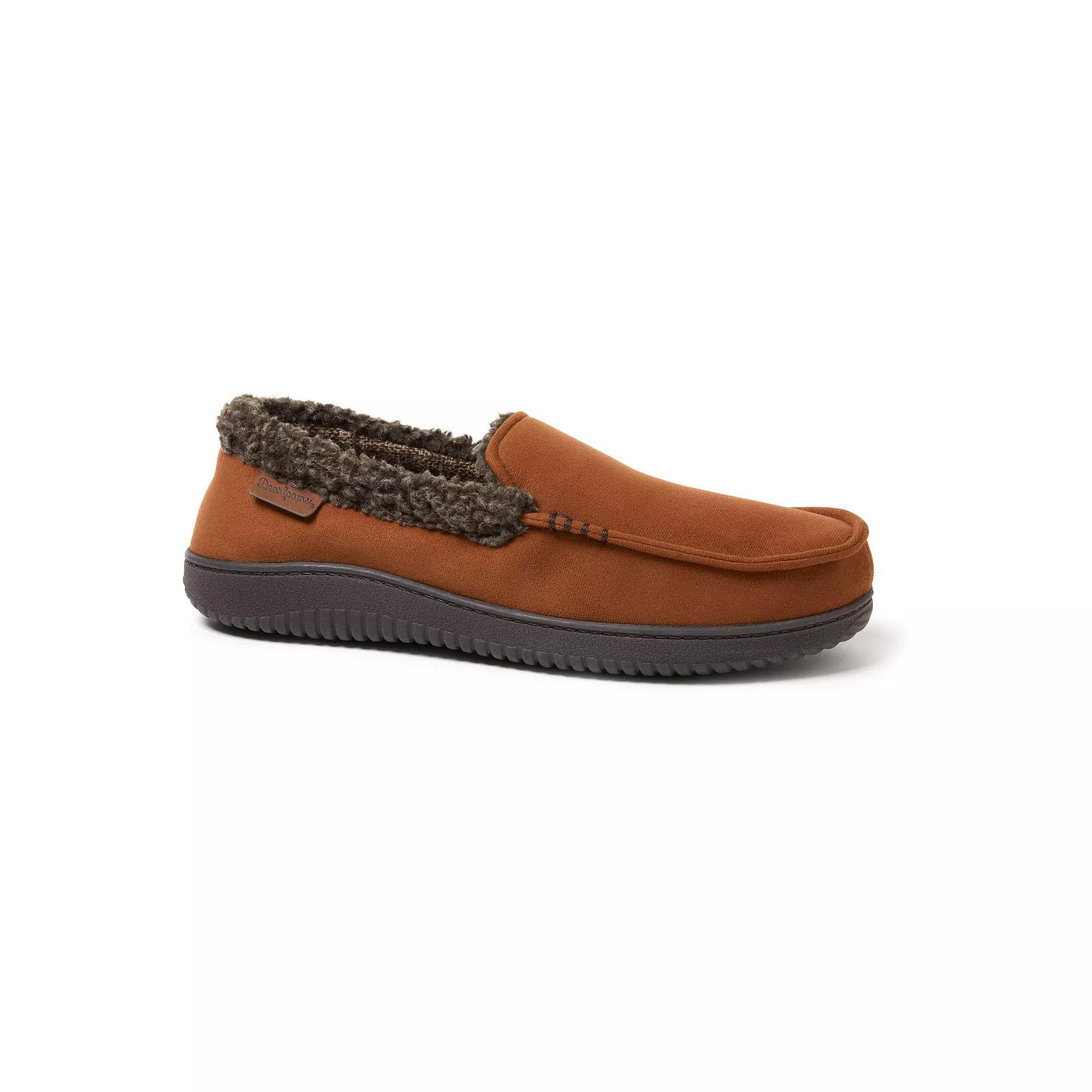 Dearfoams Alexander Microsuede Men's Moccasin Slippers, Size: Large, Black Product Image