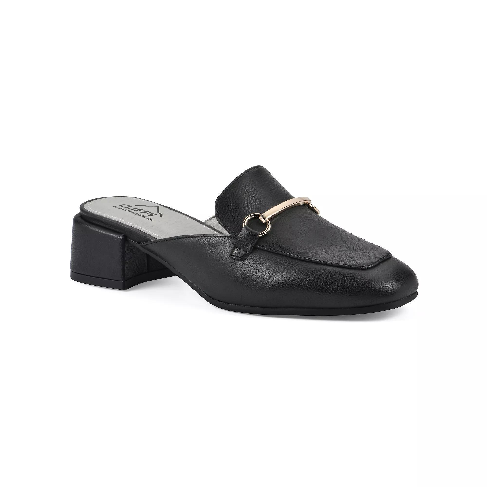 Cliffs by White Mountain Quin Women's Heeled Mules, Size: 7, Black Grainy Product Image