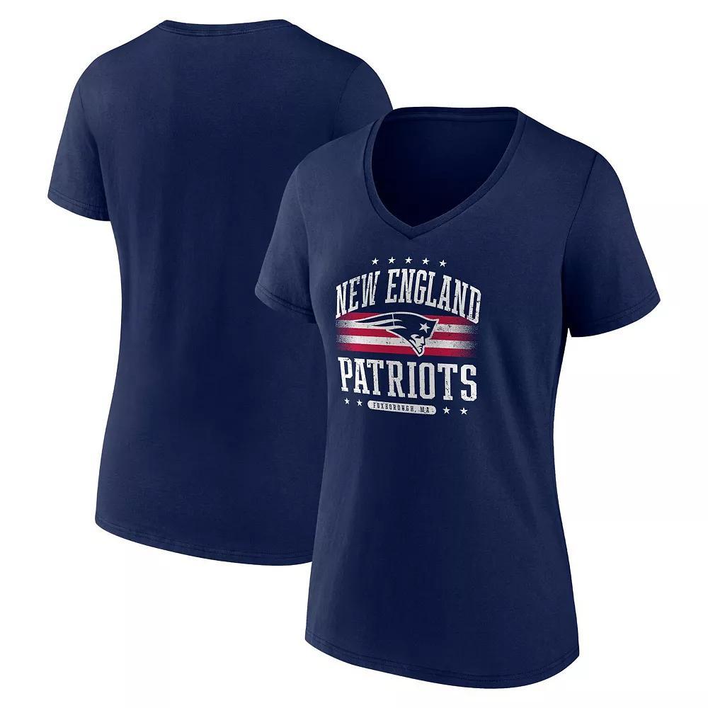 Women's Fanatics Branded Navy Washington Commanders Americana V-Neck T-Shirt, Size: XL, Wft Blue Product Image