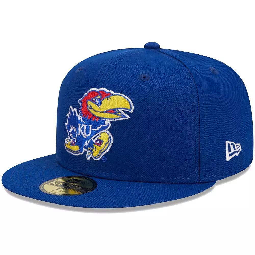 Men's New Era Royal Kansas Jayhawks Evergreen 59FIFTY Fitted Hat, Size: 6 7/8, Blue Product Image