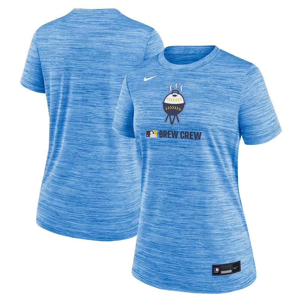 Women's Nike Powder Blue Milwaukee Brewers Authentic Collection City Connect Velocity Performance T-Shirt, Size: Small, Light Product Image