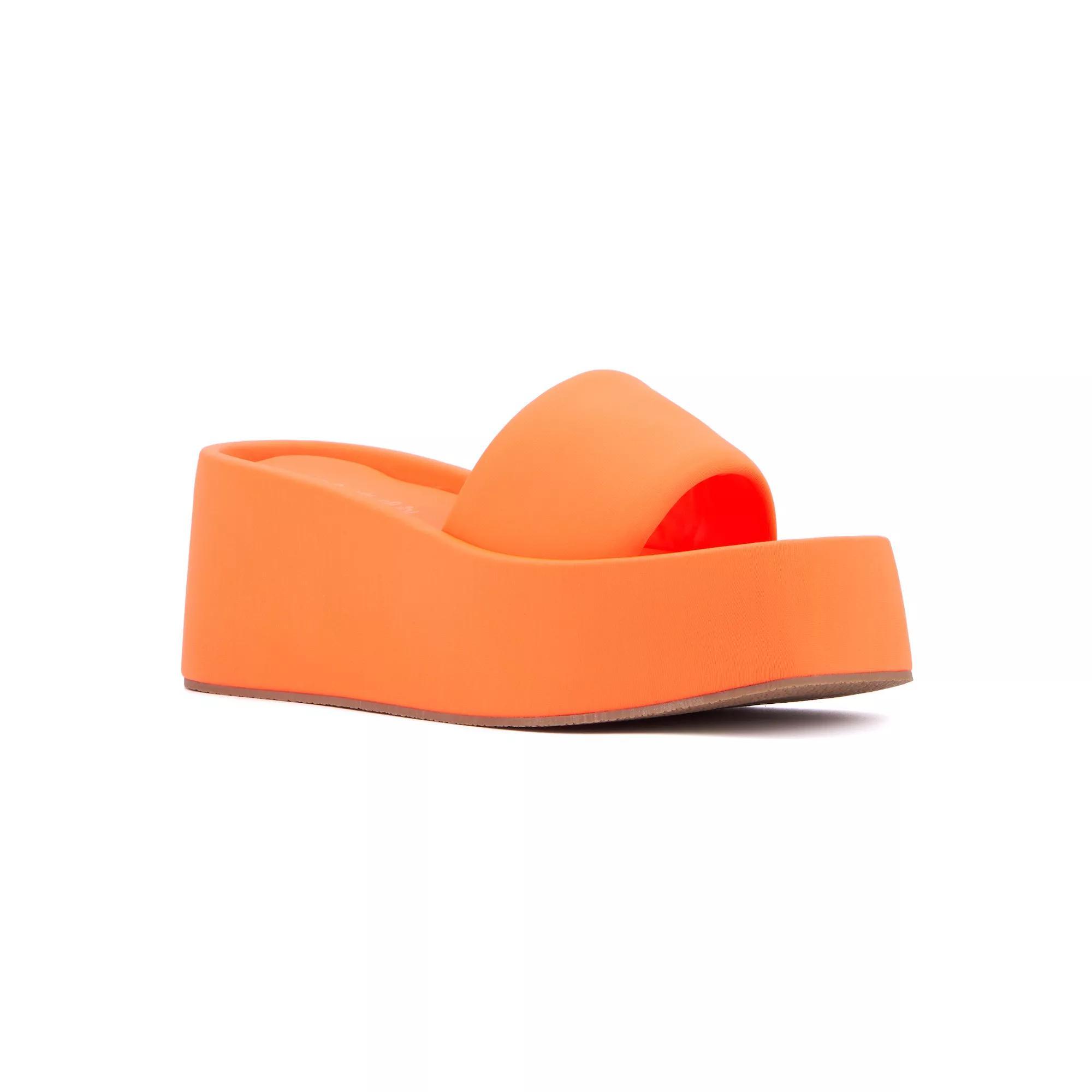Olivia Miller Women's Uproar Platform Sandals, Size: 10, Light Blue Product Image